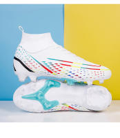 Zapatos de fútbol transpirables de tobillo alto para hombre, botas de fútbol de entrenamiento profesional al aire libre, antideslizantes, ligeras - details 29