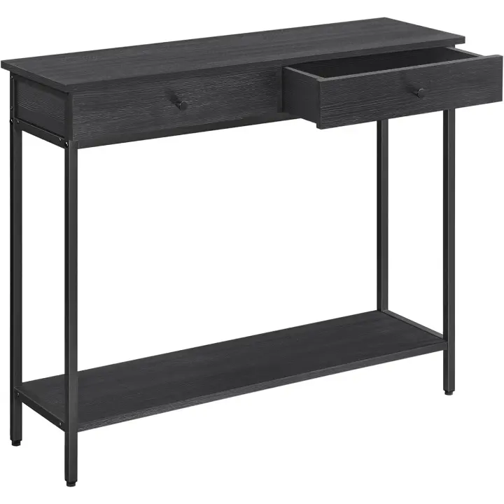 Mesa de Consola de Acero Estable, 2 Cajones, Para Pasillo, Dormitorio, Salón - 1