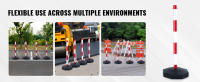 SucceBuy Conos de poste delimitadores de tráfico ajustables, paquete de 4, barrera delimitadora de seguridad vial con base rellenable, cadena de 8 pies para control de tráfico, estacionamiento, construcción, precaución vial, rojo y blanco - details 5