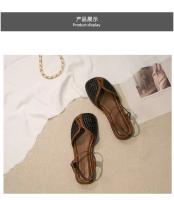 Sandalias Romanas de Verano Zapatos Planos para Mujeres 2025 con Cabeza de Estilo Retro y Pequeña Talla - details 9