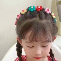 Horquilla coreana con flequillo doble, diadema con flores coloridas de princesa, aro de pelo ondulado para niños, diadema trenzada Kawaii con dientes para fiesta - details 9