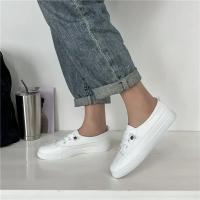 Zapatillas de deporte de plataforma baja para mujer, zapatos femeninos de cuero Pu para caminar, mocasines planos blancos, zapatos casuales sin cordones - details 4
