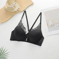Ropa interior con hebilla frontal, encaje, pechos pequeños, se reúnen y soporte superior, anillo de acero, sin costuras, cómodo, conjunto de sujetador sexy para mujer, sujetador - details 5