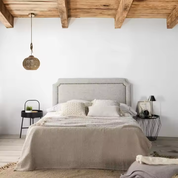 160 x 60 cm Gris, Tachuelas en Color Marrón, Grosor Total 8 cm. - 1