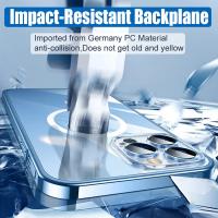 Funda de Aluminio Transparente Magnética HD para iPhone 12 13 14 15 Pro Max con Protector de Lente y Carcasa de Metal Anti Huellas de Dedos Diseño Geométrico de Película - details 6