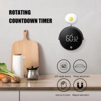 Mini temporizador de cocina giratorio compacto, ajuste silencioso, temporizador digital, imán de suspensión, ajusta el tiempo al girar - details 5