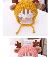 Gorro de Bebé de Ciervo Elk con Cuernos Cálido Gorro de Peluche para Invierno Otoño - details 13