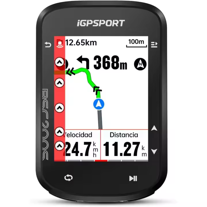 GPS Bicicleta, Pantalla de 2,4'' Color Navegación Bicicleta Función Recorrido Continuo Detección Movimiento Navegación un Toque Compatible Radar Inteligente Luz Trasera 100 Datos IPX7 - 1