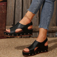 Sandalias de tacón de cuña para mujer, zapatos de moda de verano - details 8