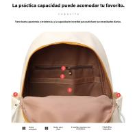 Bolso Mochila De Tela Oxford 2025 Nueva Mochila Escolar De Color De Contraste De Gran Capacidad A La Moda Para Mujer - details 10