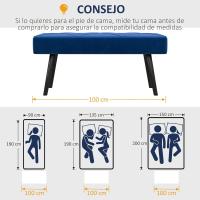 Taburete de Cama Multifuncional Moderno Banco de Acero con Cojín 120kg de Carga - details 24