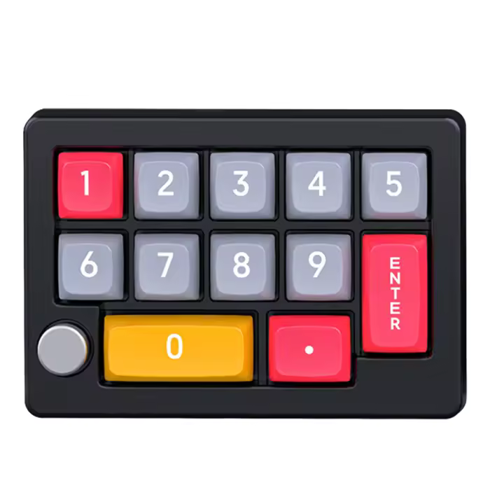 Teclado programable Macro de 13 teclas, interruptor mecánico totalmente intercambiable en caliente, teclado para juegos con luz RGB de 7 colores, negro - 1