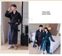 Batas cálidas de invierno para hombre y mujer, bata de lana esponjosa, ropa de dormir larga, bata de baño peluda para Hotel y Spa - details 4