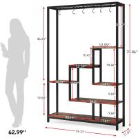 Soporte alto para plantas de interior de 5 niveles, estante de metal de 180 cm con 10 ganchos para colgar en S, estante de exhibición multiusos para bonsái de flores para interiores - details 32