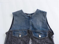 - Chaleco vaquero para mujer con costuras, chaqueta corta, tops, primavera y verano, 2025 - details 2