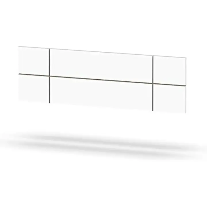Taburete de Cama Doble Moderno Geométrico Blanco 50x160x3,2cm Para Dormitorio de Matrimonio - 1
