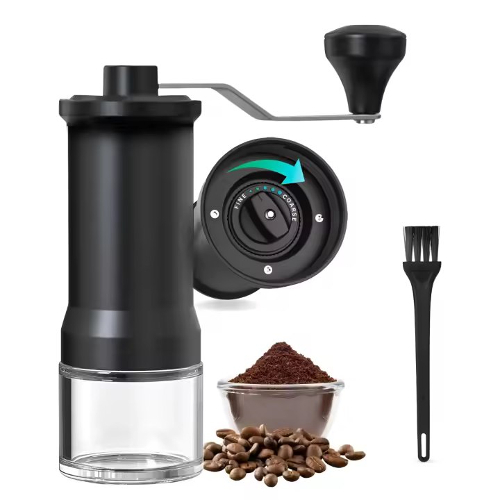 Molinillo de café Manual ajustable, molino de manivela para el hogar, viajes y Camping, con cepillo de limpieza incluido - 1
