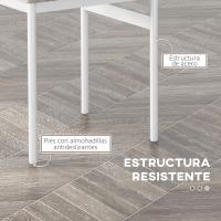 Juego de Comedor de Madera Natural y Blanco 5 Piezas de Mesa y Sillas con Patas de Acero para Cocina y Restaurante - details 4