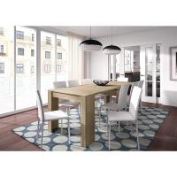 Extensible, Mesa para Salón, recibidor o Cocina, Acabado en Roble Canadiense, Medidas - details 3