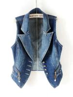 Chaleco Denim para Mujer Camiseta Casual de Una Botón, Shorts sin Mangas para Primavera y Otoño, Blazers y Chalecos de Moda - details 0