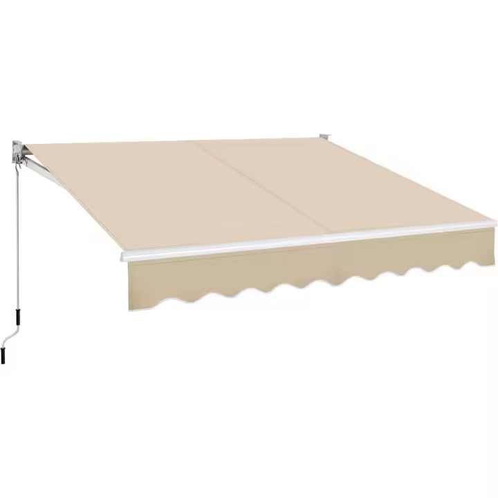 Toldo Retráctil Manual 250 x 200 cm Toldo Para Balcón Ventana Puerta de Techo Plegable Impermeable Anti-UV Marrón - 1