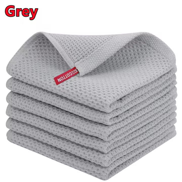 Paño de cocina de algodón de 6 piezas, toalla absorbente ultrasuave para limpieza del hogar, utensilios de cocina, paño de lavado - 1