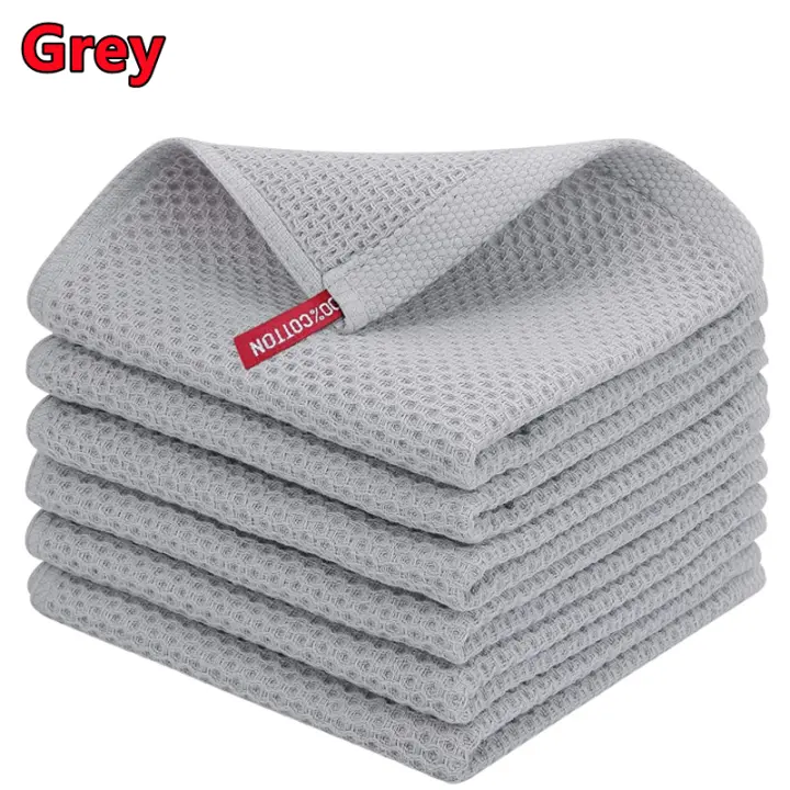 Paño de cocina de algodón de 6 piezas, toalla absorbente ultrasuave para limpieza del hogar, utensilios de cocina, paño de lavado - 1