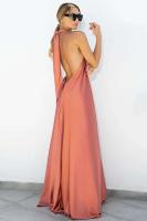 Elegante Vestido de Noche de Satén con Halter Neck Holgado Moda de Verano A-e - details 8