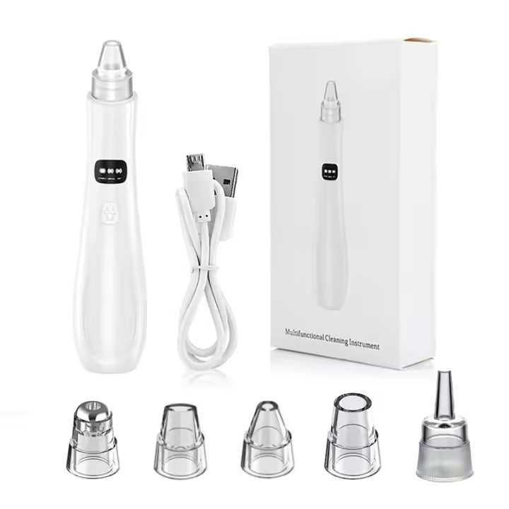 Limpiador de poros faciales, limpieza profunda, eléctrico, recargable, cabeza negra, mascarilla Facial, succión al vacío, eliminador de espinillas - 1