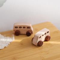 Juguetes Montessori de madera para bebé, carritos hechos a mano sin Bpa, coche de dibujos animados, autobús, decoración de - details 6