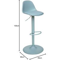 Juego de 2 taburetes de bar regulables en altura, color blanco, D 45 x H 103 cm - details 9
