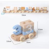 Tren pequeño Digital de juguete de madera para niños, rompecabezas de ensamblaje de bloques de construcción magnéticos para regalos de cumpleaños - details 3