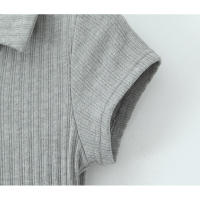 Vestido Mini de Moda para Mujer de Otoño Patchwork de Punto Americano con Cuello de Gorro y Mangas Cortas Vestido Grueso y Elegante para Ellas - details 3
