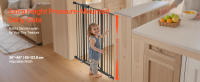 SucceBuy Puerta ajustable para bebés y mascotas, 26-48 pulgadas de ancho, 36 pulgadas de alto, negro - details 0