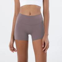 pantalones cortos de yoga para levantamiento de cadera, pantalones cortos de tres cuartos para mujer, cintura alta, color melocotón, color nude, para correr, deportes, secado rápido - details 6