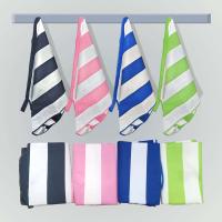 Toalla de playa a rayas de microfibra de secado rápido (2 uds) con bolsa portátil, toallas absorbentes finas y ligeras, perfectas para deportes y viajes - details 2