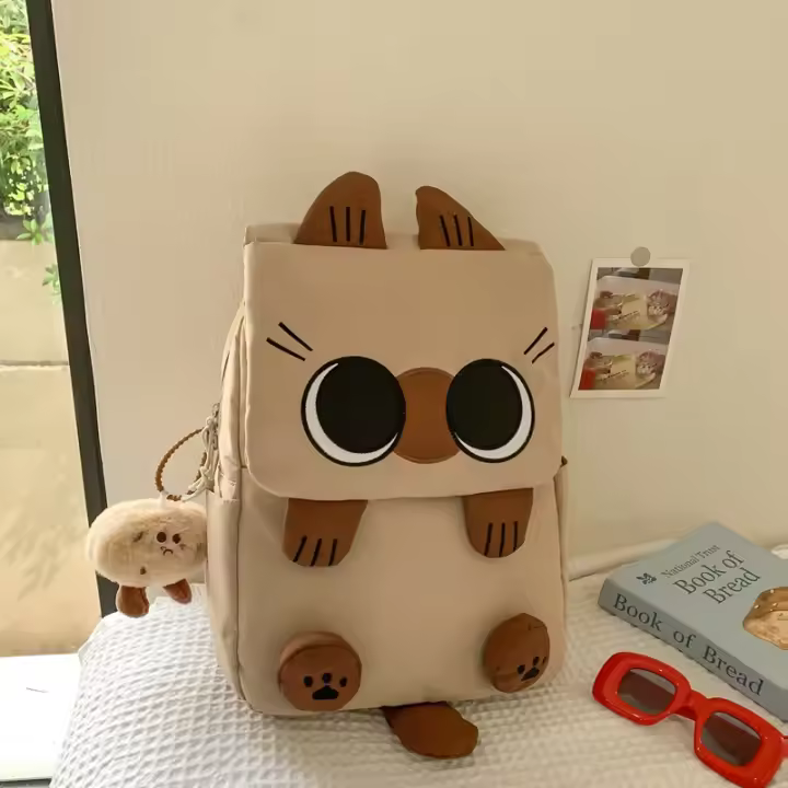 Nueva Mochila Ligera y de Gran Capacidad Estilo Coreano Ideal para Estudiantes de Primaria y Gatos Lindos - 1