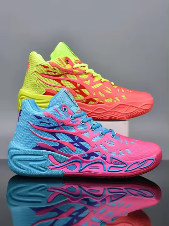 Zapatillas de baloncesto de alta calidad para hombre, zapatillas deportivas acolchadas para correr para mujer, zapatillas deportivas antideslizantes con cordones - 1