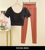 Tre de mujer, top de manga corta, camiseta de yoga, conjunto de body deportivo para correr, conjunto de gimnasio - details 3
