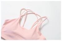 Sujetador de Yoga con espalda cruzada para mujer, ropa interior deportiva de secado rápido para gimnasio, ropa interior suave de Color sólido para correr al aire libre, Tops deportivos ajustados a prueba de golpes para Fitness - details 15
