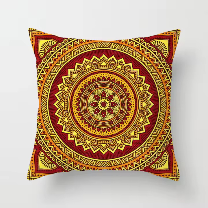 Fundas de almohada con estampado múltiple para sofá, dormitorio, decoración del hogar, coche, oficina, cojín con patrón de Mandala - 1