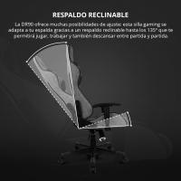 DR90 - Silla Gaming Profesional, Tejido Transpirable, reposabrazos 2D Acolchado, Base Nylon Reforzado, pistón Clase 4, cojín Lumbar y Cervical, Color Gris/Blanco - details 27