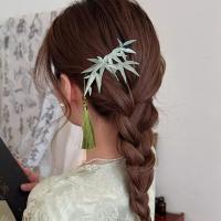Horquilla con borla de hoja, traje Tang, pinza para el pelo, estilo antiguo, horquilla de estilo antiguo, accesorios para el cabello para niña, tocado de estilo chino verde - details 7