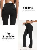 Leggings de Yoga de Pierna Ancha y Alta Ropa de Gimnasio de Cintura Alta con Bolsillos para Mujeres - details 2