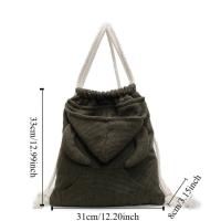 Mochila sencilla con capucha de cuerno de buey, bolso escolar de gran capacidad con diseño de capucha de estilo coreano, bolso con cordón y cremallera de Color sólido para compras - details 0