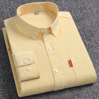 Camisas Oxford de manga larga para hombre, 100% algodón, Color sólido, cuello vuelto, ajuste Regular, ropa diaria para hombre, camisas de fácil cuidado para hombre - details 13