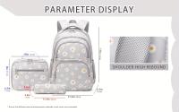 Mochila escolar para niñas, adolescentes, impermeable, estuche escolar portátil con caja de lápices, 3 piezas - details 2
