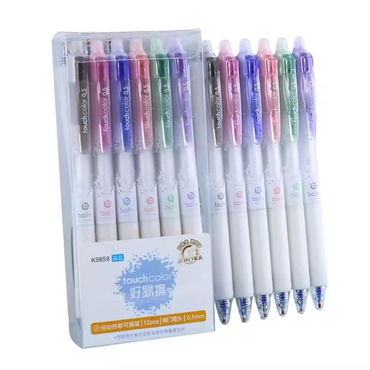 Bolígrafo borrable de 12 piezas para estudiantes, bolígrafo de tinta de Gel suave para escribir los deberes y tomar notas - 1