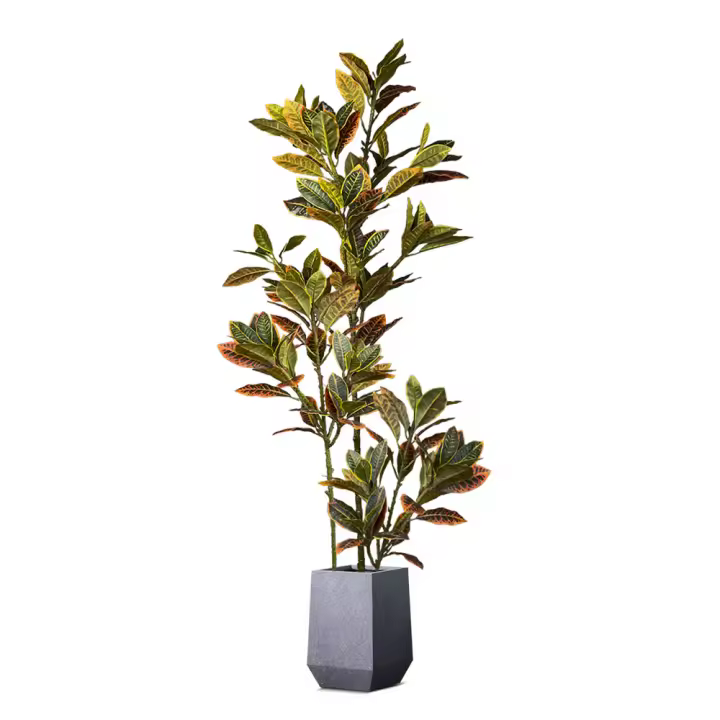 Árbol Artificial de goma Tropical para decoración del hogar, hojas falsas grandes de 80/120cm, hojas de otoño para el jardín - 1