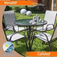 Mesa de Jardín Neila de Cristal y Acero Resistente a la Corrosión y a la Sombra - details 4